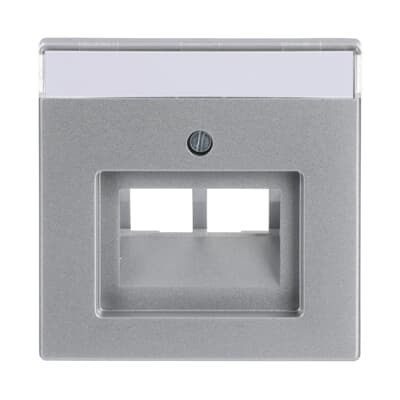 BUSCH-JAEGER 1803-02-83 Zentralscheibe mit Beschriftungsfeld UAE/IAE (ISDN) 2-fach Plattform 63 alusilber matt
