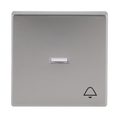 BUSCH-JAEGER 1789 KI-866 Wippe Symbol "Klingel" mit kleiner transparenter Kalotte für Schalter/Taster, 1-fach edelstahl - pur edelstahl