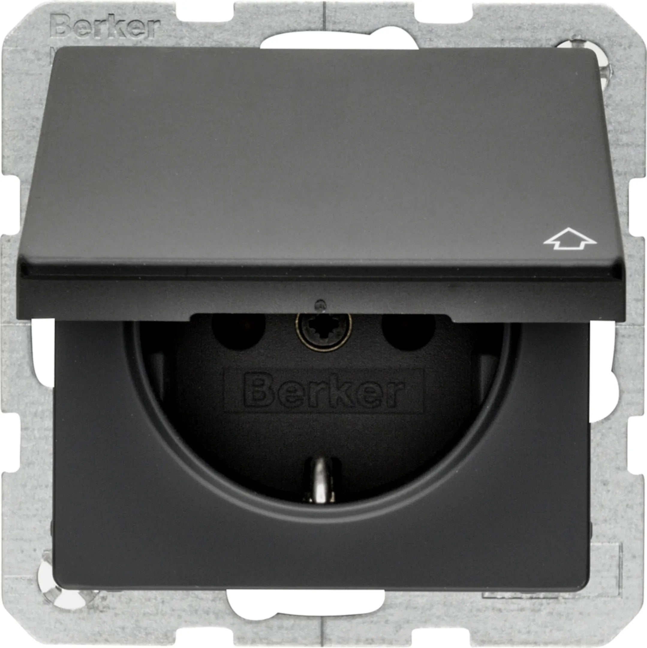 Berker 47516066 SCHUKO-Steckdose 1fach mit Klappdeckel Serie Q.1/Q.3/Q.7 anthrazit samt