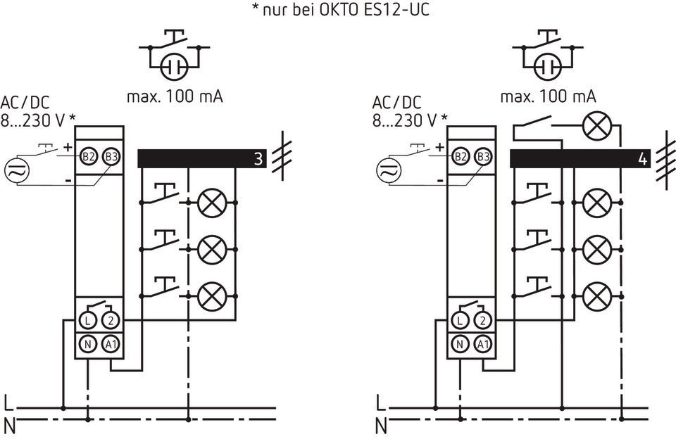 Theben, OKTO ES12-230, Elektronischer Stromstoßschalter mit 1 Kanal/Kontakt (Schließer).