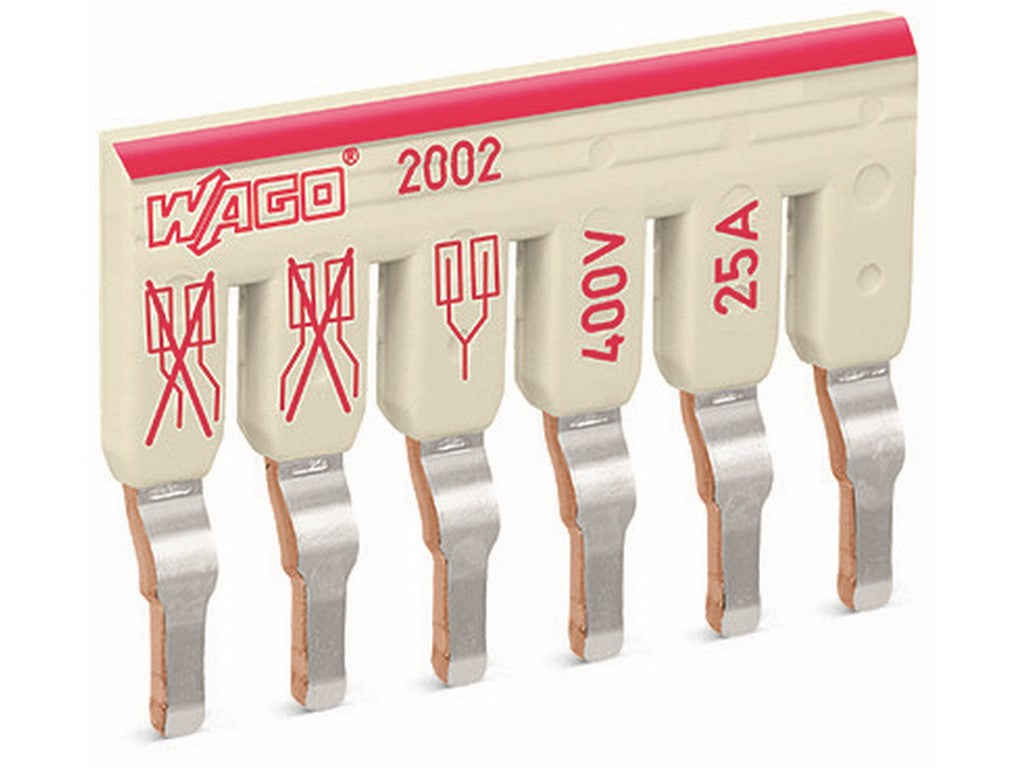 Verbindungstechnik von Wago, Reihenklemme - Schachtelbrücker lichtgrau.  6-fach, isoliert.