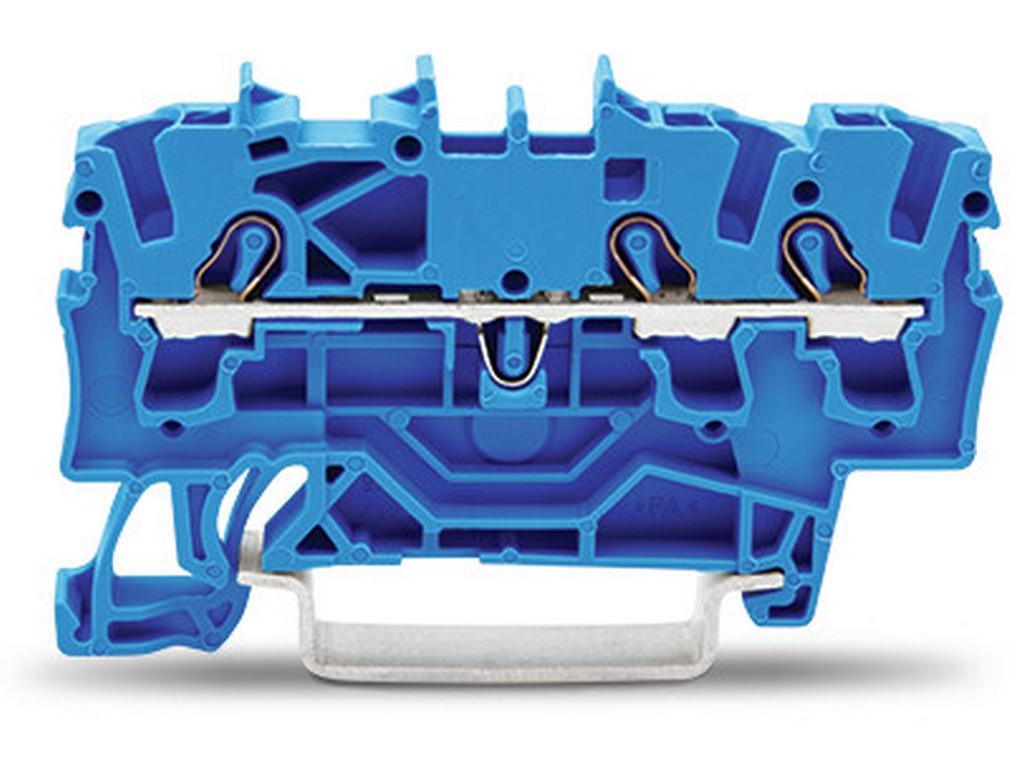 WAGO 2002-1304 3-Leiter-Durchgangsklemme 2,5 mm² Ex e II u. Ex i geeignet Push-in CAGE CLAMP® blau