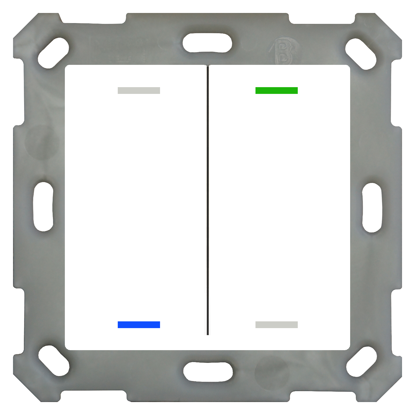 MDT Taster Light 55 2-fach, RGBW, mit Temperatursensor, Reinweiß glänzend, Neutral