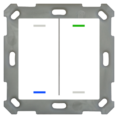 MDT Taster Light 55 2-fach, RGBW, mit Temperatursensor, Reinweiß glänzend, Neutral