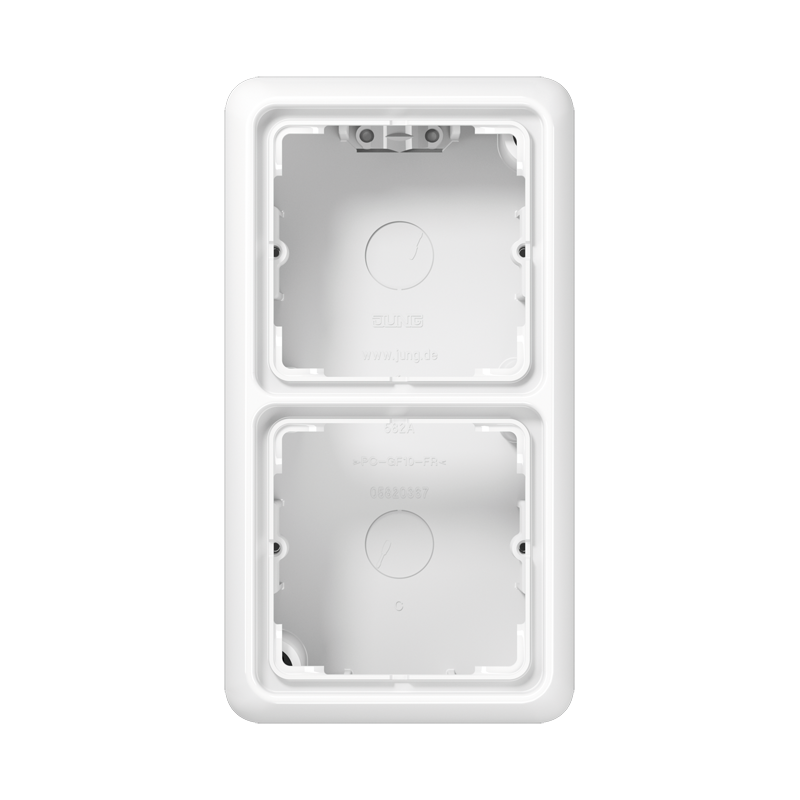 JUNG Aufputz-Kappe 2fach, Serie CD, alpinweiß