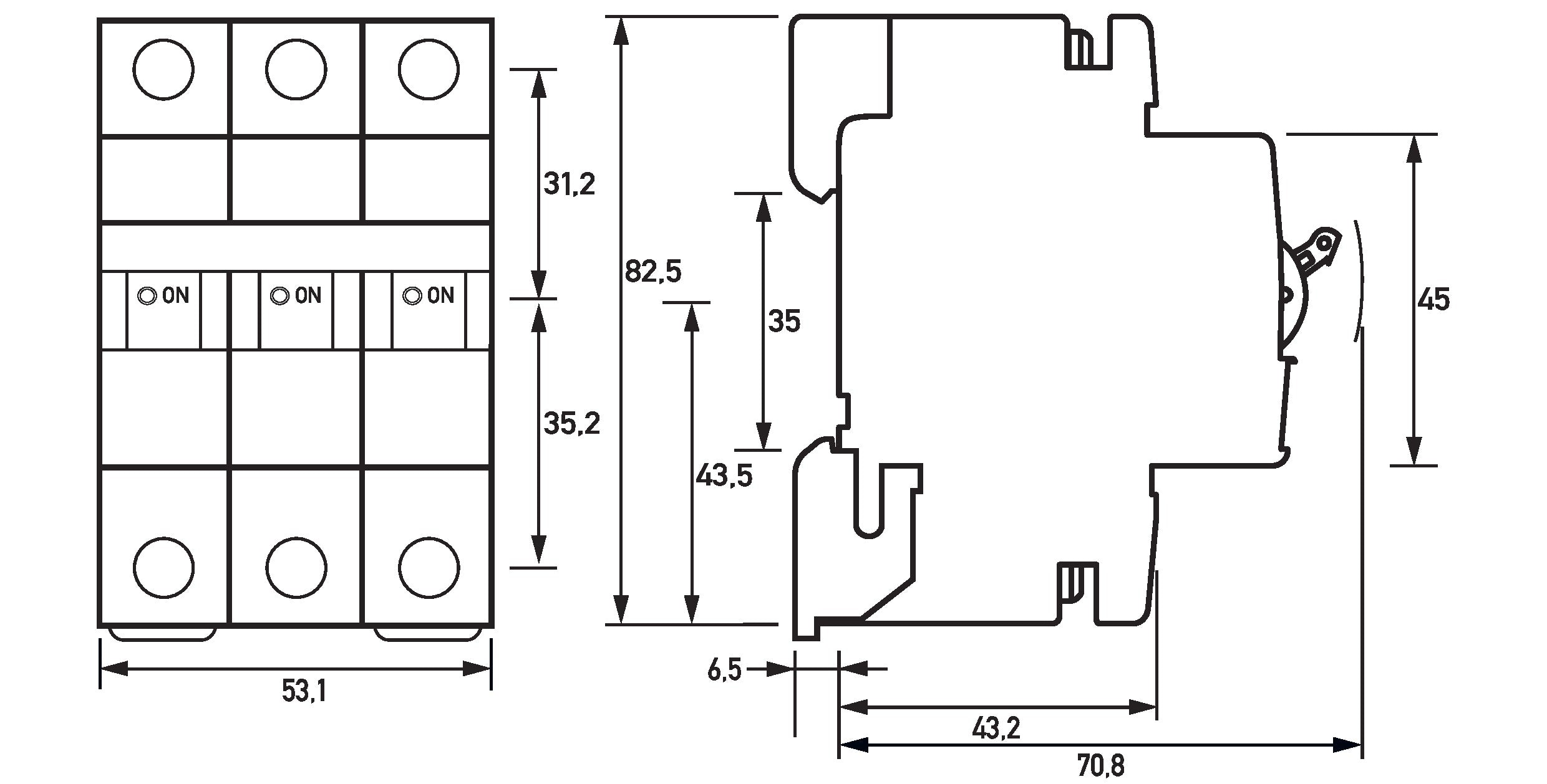 Doepke Doepke LS-Schalter 3p, C-Char, 400 V/25 A AC, 6 kA