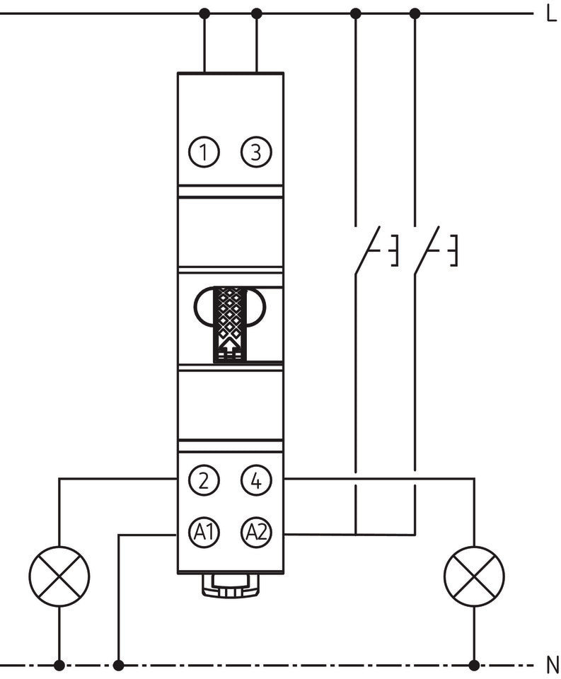 Theben OKTO S22-230, Elektromechanischer Stromstoßschalter mit 2 Kanälen/Kontakten (Schließer).