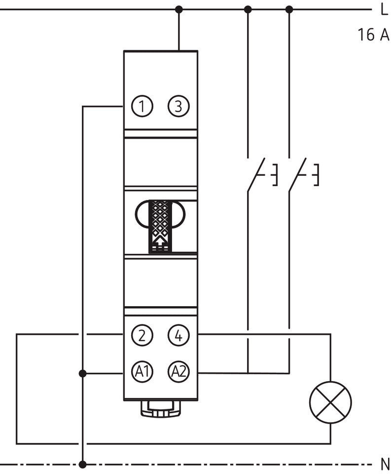 Theben OKTO S22-230, Elektromechanischer Stromstoßschalter mit 2 Kanälen/Kontakten (Schließer).