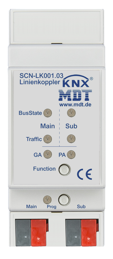 MDT Bereichs-/ Linienkoppler mit Data Secure, 2TE, REG