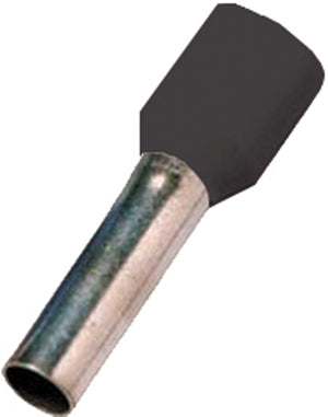 Intercable  Isolierte Aderendhülse DIN 46228 Teil 4, 1,5qmm 12 mm Länge verzinnt schwarz