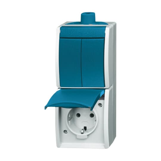 BUSCH-JÄGER Kombination SCHUKO® Steckdose, mit Wippschalter Serienschaltung