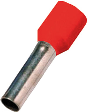 Intercable  Isolierte Aderendhülse DIN 46228 Teil 4, 10qmm 12 mm Länge verzinnt rot
