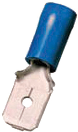 Intercable  Isolierter Flachstecker 1,5-2,5qmm 6,3 x 0,8 blau Messing