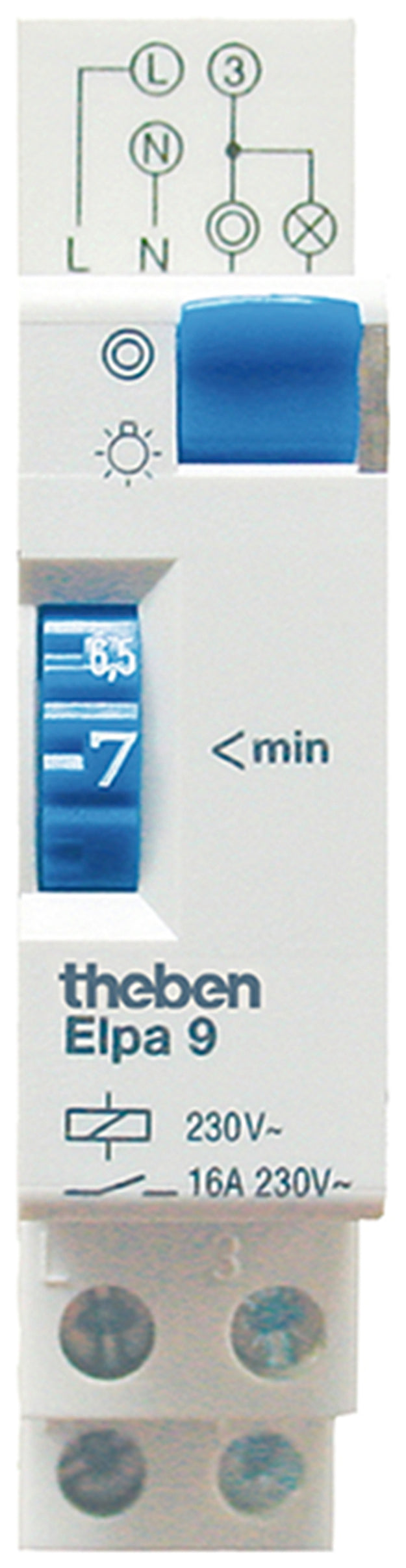 Theben, ELPA 9, elektromechanischer Treppenlicht-Zeitschalter.