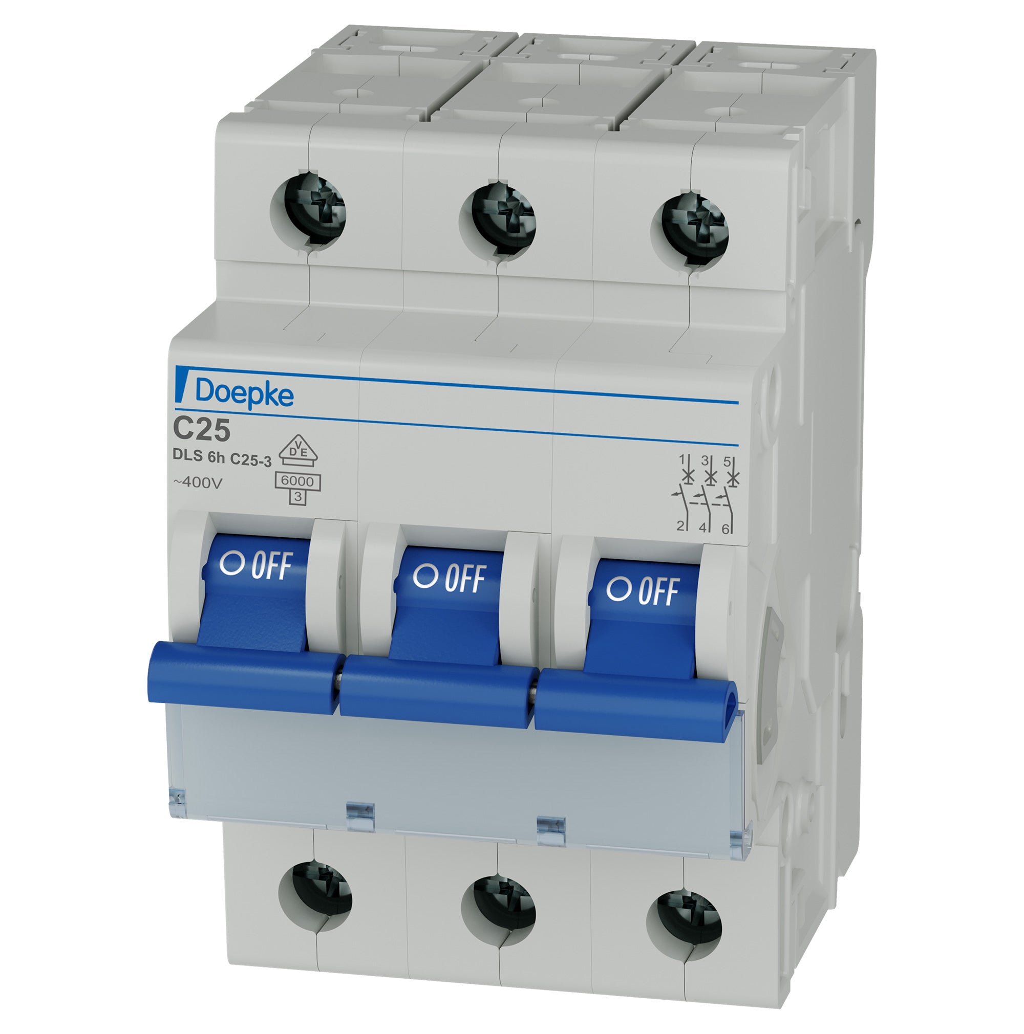 Doepke Doepke LS-Schalter 3p, C-Char, 400 V/25 A AC, 6 kA