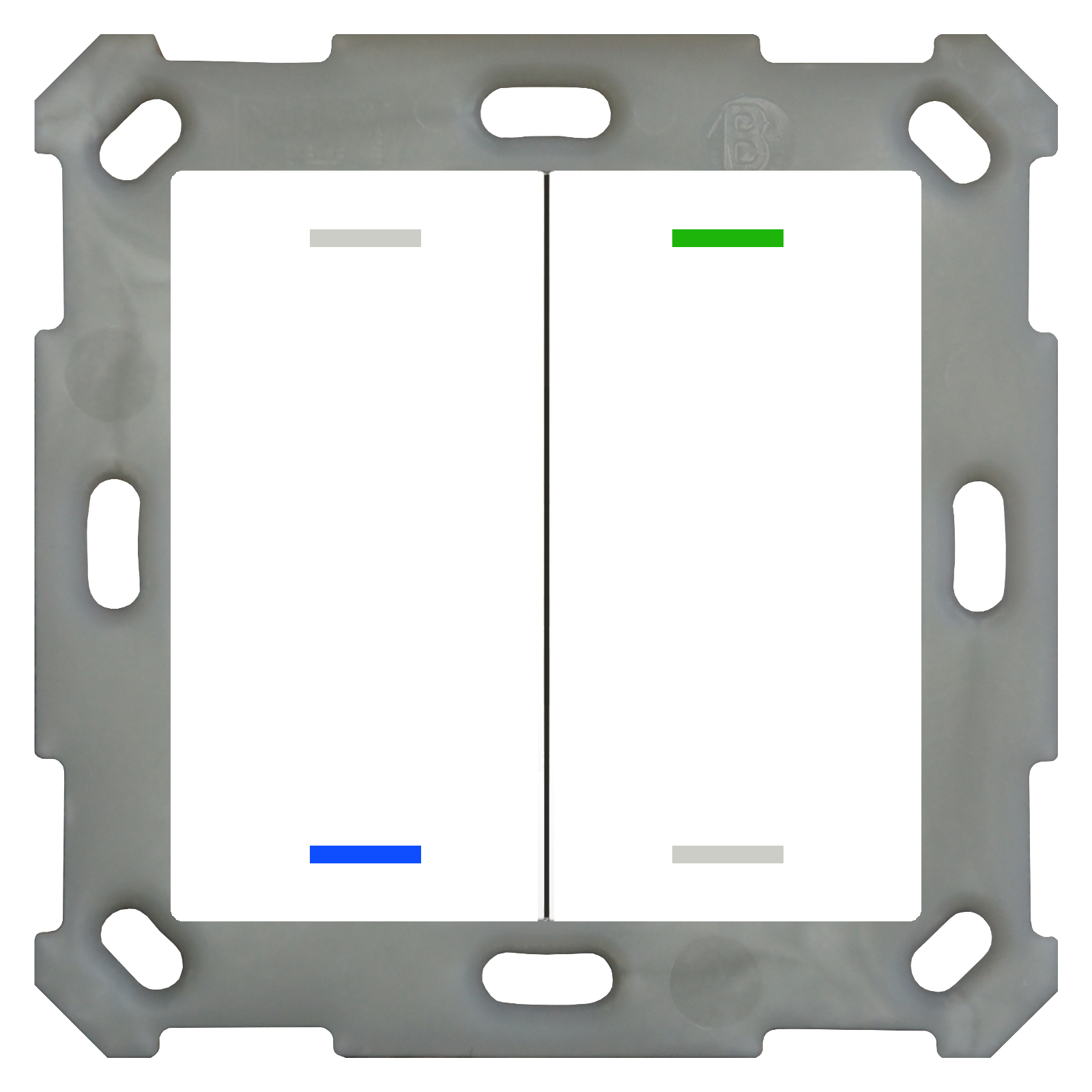 MDT Taster Light 55 2-fach, RGBW, Reinweiß glänzend, Neutral