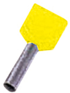 Intercable  Isolierte Zwillingsaderendhülse 2 x 6qmm 14 mm Länge verzinnt gelb