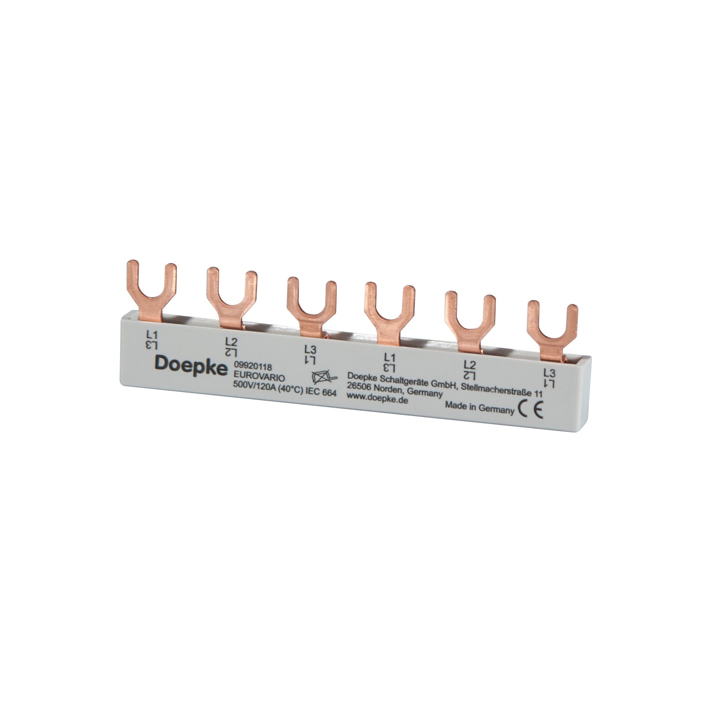 Doepke Doepke Gabelsammelschiene 3p, 6 TE, 63 A ((L1, L2, L3) x 2)