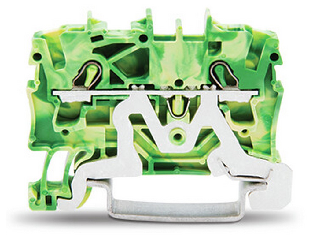 WAGO 2002-1207 2-Leiter-Schutzleiterklemme 2,5 mm² Ex e II geeignet Push-in CAGE CLAMP® grün-gelb