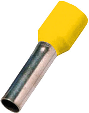 Intercable  Isolierte Aderendhülse DIN 46228 Teil 4, 6qmm 12 mm Länge verzinnt gelb
