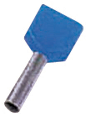 Intercable  Isolierte Zwillingsaderendhülse 2 x 2,5qmm 13 mm Länge verzinnt blau