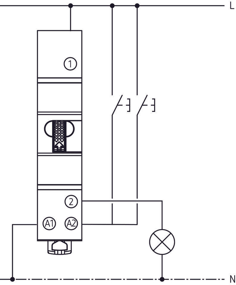 Theben, OKTO S22-230, Elektromechanischer Stromstoßschalter mit 2 Kanälen/Kontakten (Schließer). 