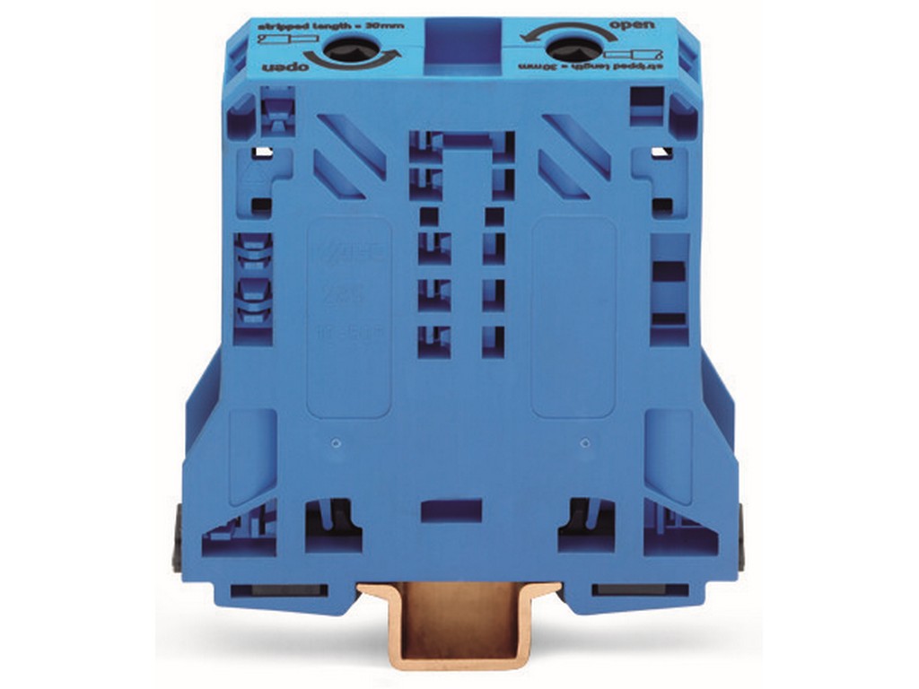 WAGO 285-154 2-Leiter-Durchgangsklemme 50 mm² POWER CAGE CLAMP blau