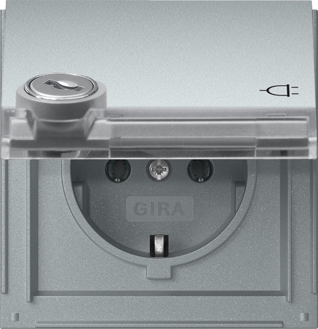 GIRA SCHUKO-Steckd. KD Schloss sortiert + BSF Gira TX_44 F Alu