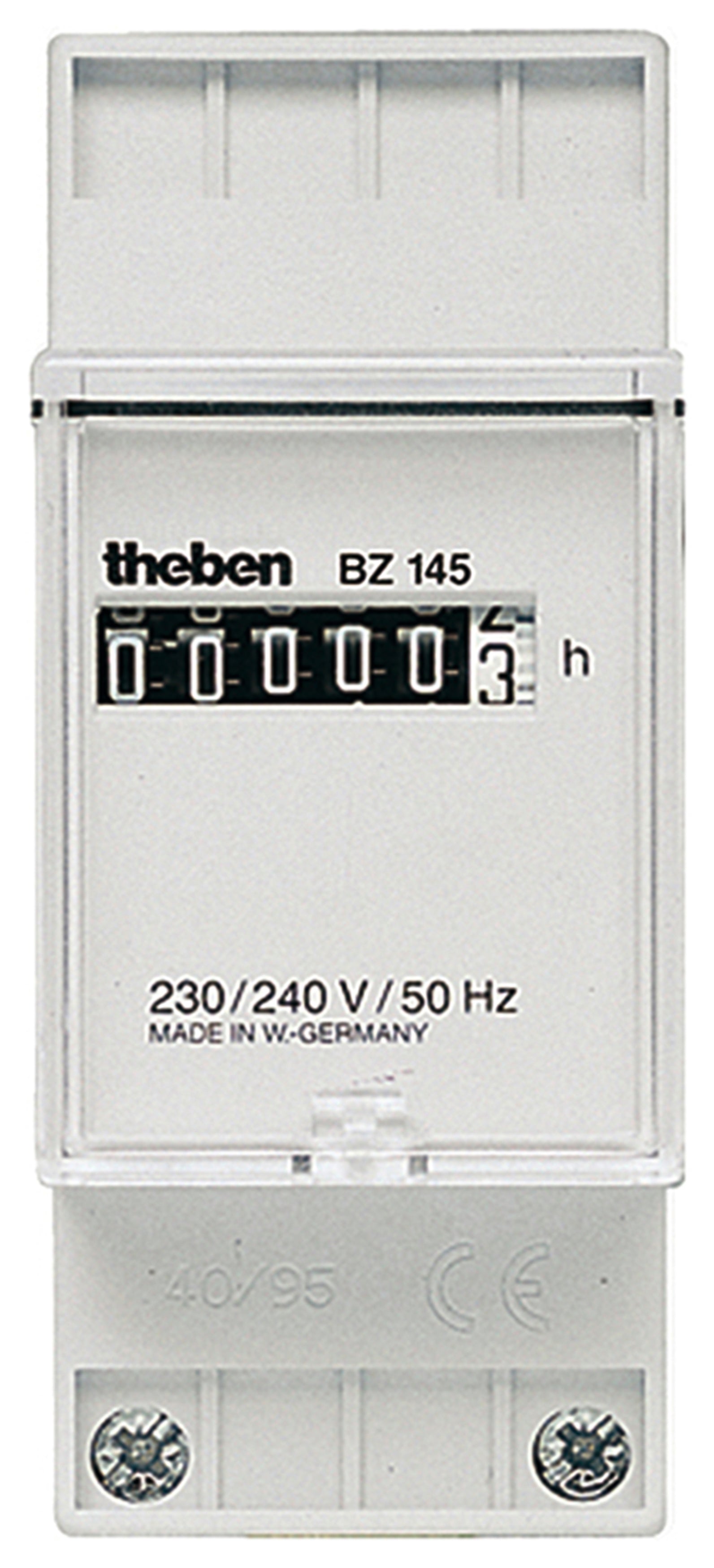 Betriebsstundenzähler mit Synchronmotorantrie, BZ 145, von Theben. 