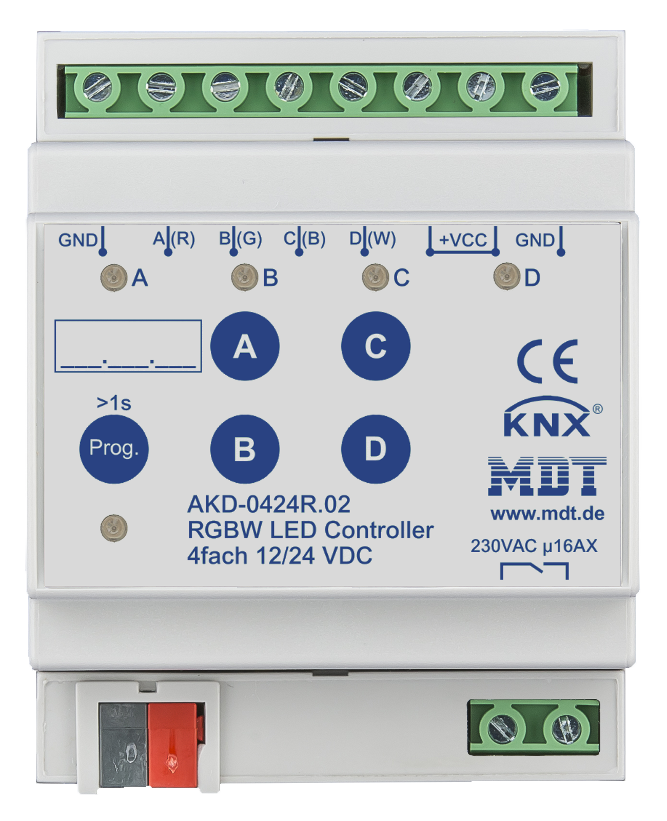 MDT LED Controller 4-Kanal 4/8A, RGBW, 4TE, REG