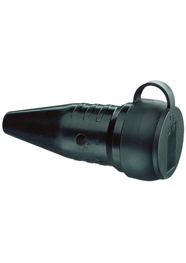 SCHUKO Vollgummi-Kupplung von ABL, schwarz, Schnellverschluss, mit Manschette, IP44 