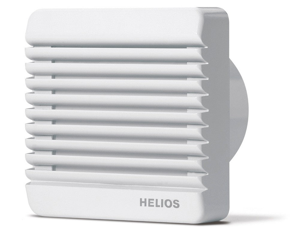 Helios, Minilüfter mit Kugellager und elektr. Verschlußklappe. Wechselstrom-Spaltpol-Motor mit thermischem Überlastungsschutz für Dauerbetrieb mit wartungsfreien lebensdauergeschmierten Kugellagern, nicht reversierbar.