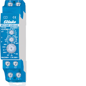 Eltako  Multifunktions-Zeitrelais 230V+UC, 10 Funkt., 1 Schließer nicht potenzialfrei 16A/250V AC