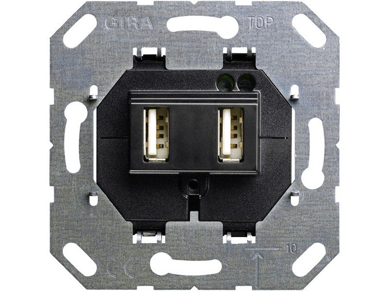 GIRA 235900 Einsatz USB-Spannungsversorgung 2fach Typ A/A, Schwarz