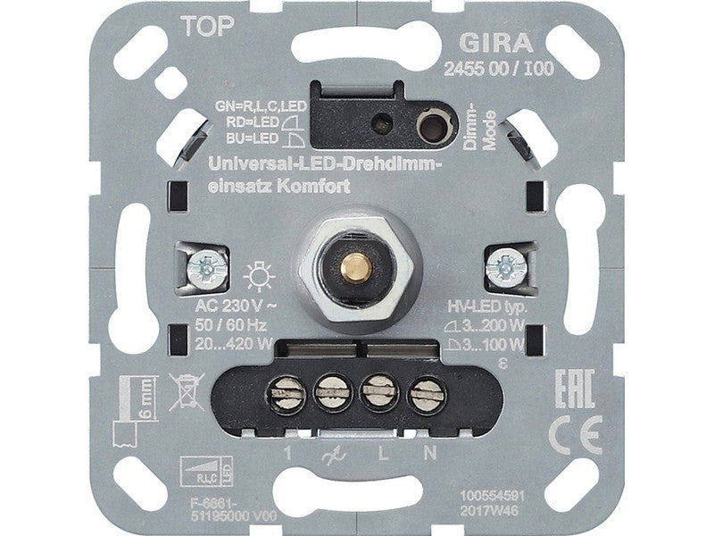 GIRA 245500 S3000 Universal-LED-Drehdimmereinsatz Komfort