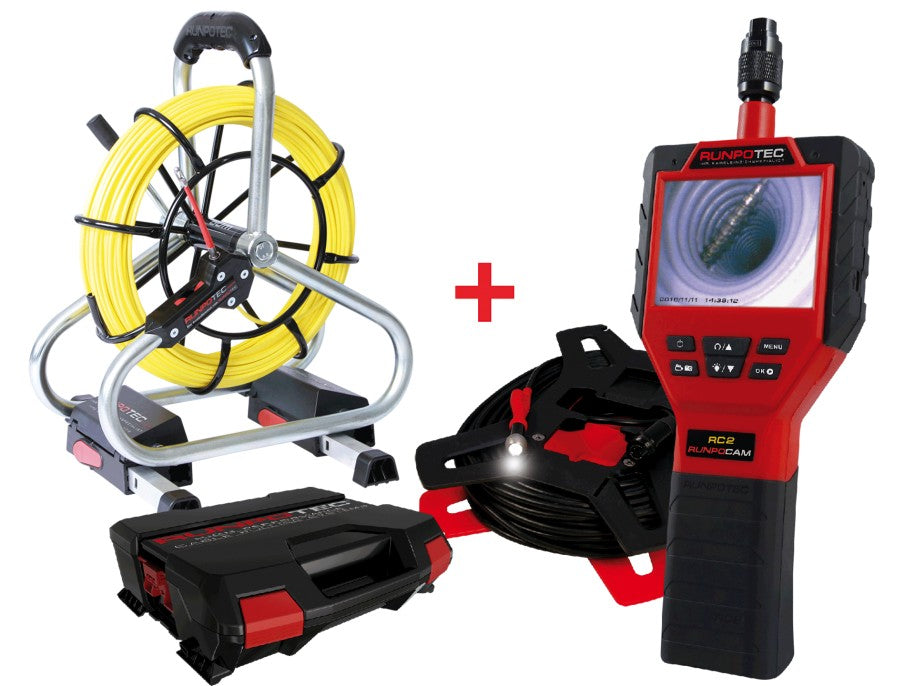 RUNPOTEC 11140 RC2 Inspektionskamera 50 m + GF4.5 Glasfaserstab Ø 4,5 mm - 50 m